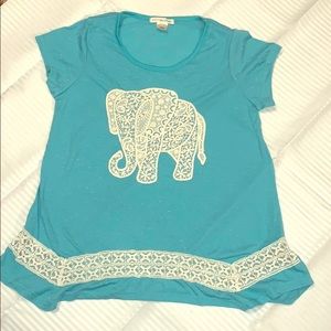 Youth Blue Lace Elephant Shirt